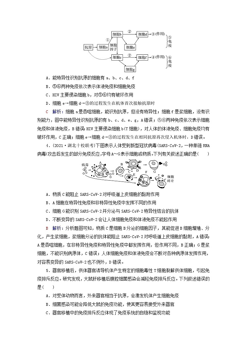 2023版高考生物一轮总复习课时质量评价28免疫调节第2页