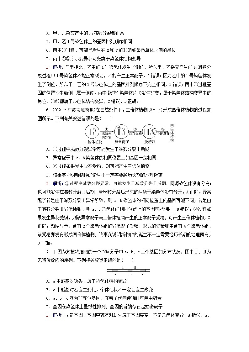 2023版高考生物一轮总复习课时质量评价21染色体变异第3页