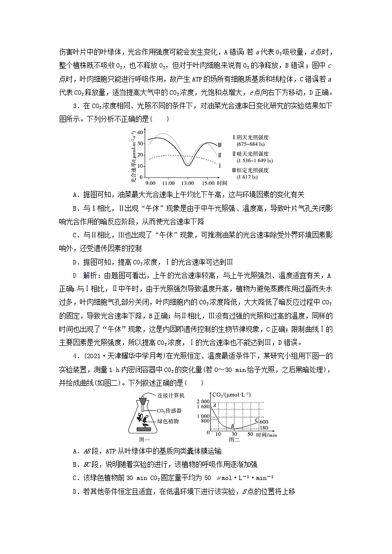 2023版高考生物一轮总复习课时质量评价10影响光合作用的因素及应用第2页