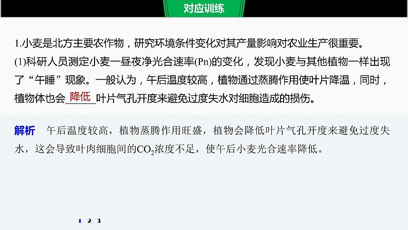 高考生物二轮复习专题9核心题型突破题型5植物生理类非选择题课件第8页