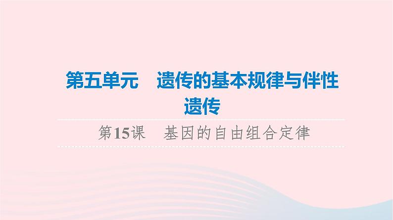 2023版高考生物一轮总复习第5单元遗传的基本规律与伴性遗传第15课基因的自由组合定律课件第1页