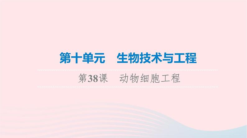 2023版高考生物一轮总复习第10单元生物技术与工程第38课动物细胞工程课件01