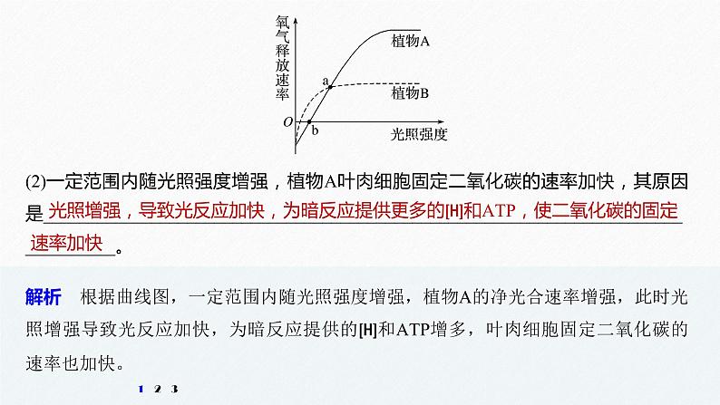 高考生物二轮复习专题2细胞代谢热点题型3“因果搭桥法”突破植物代谢的原理分析题课件第7页