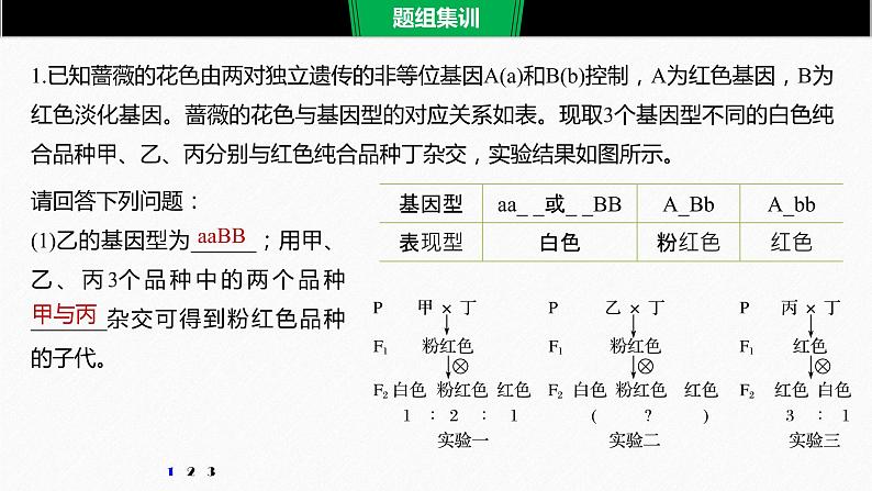 高考生物二轮复习专题3遗传、变异与进化热点题型5正确选择交配方式判断显性、隐性和基因型课件07