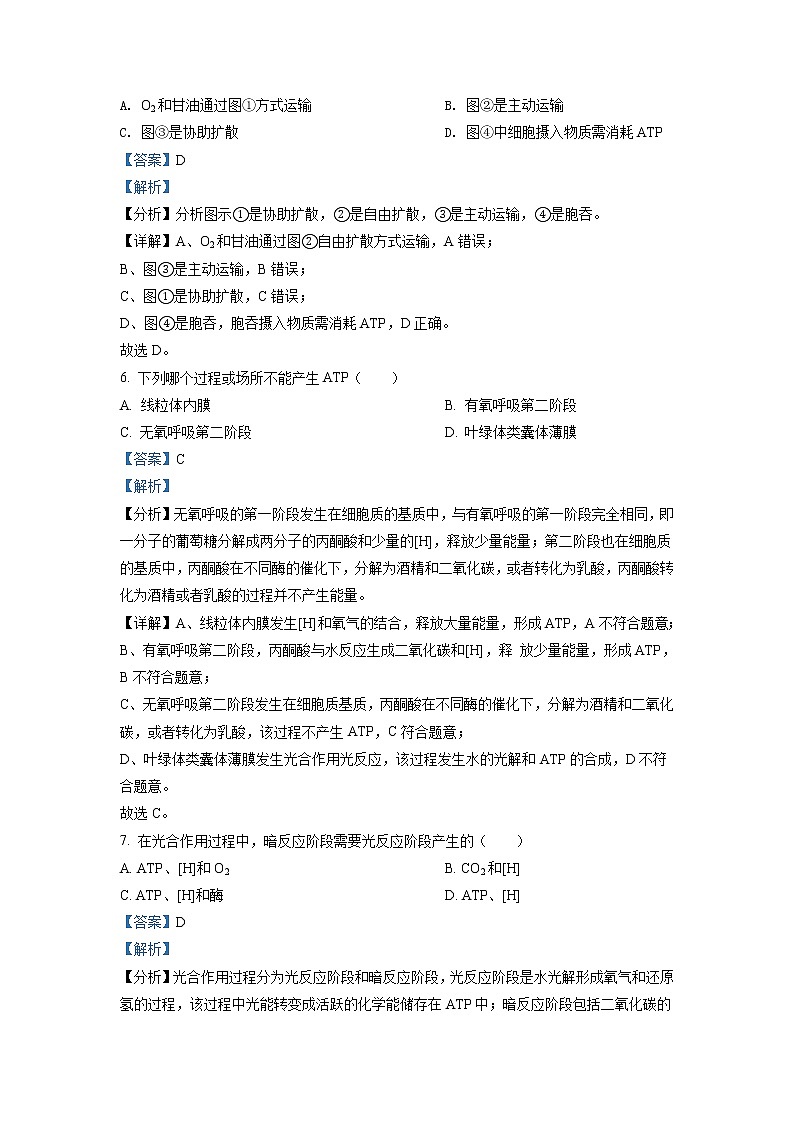 2021-2022学年天津市东丽区高二下学期期末质量监测生物试题含解析03