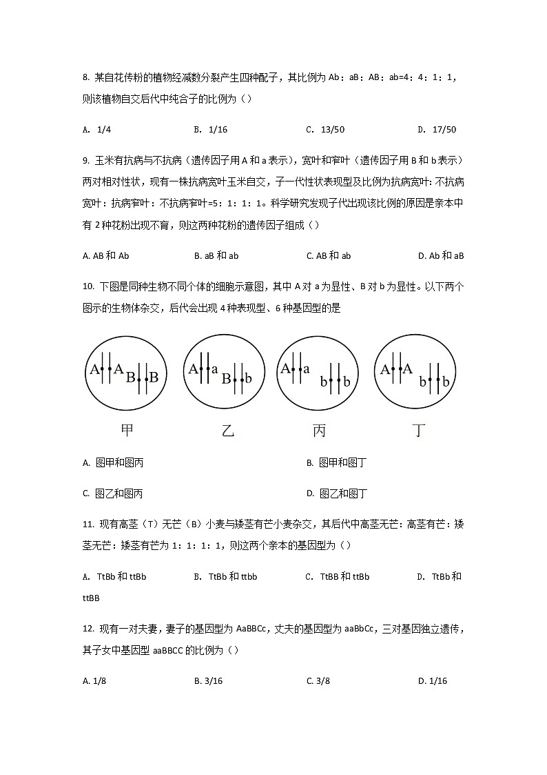 2021-2022学年陕西省咸阳市泾阳县高一下学期期中质量检测生物试卷含答案03
