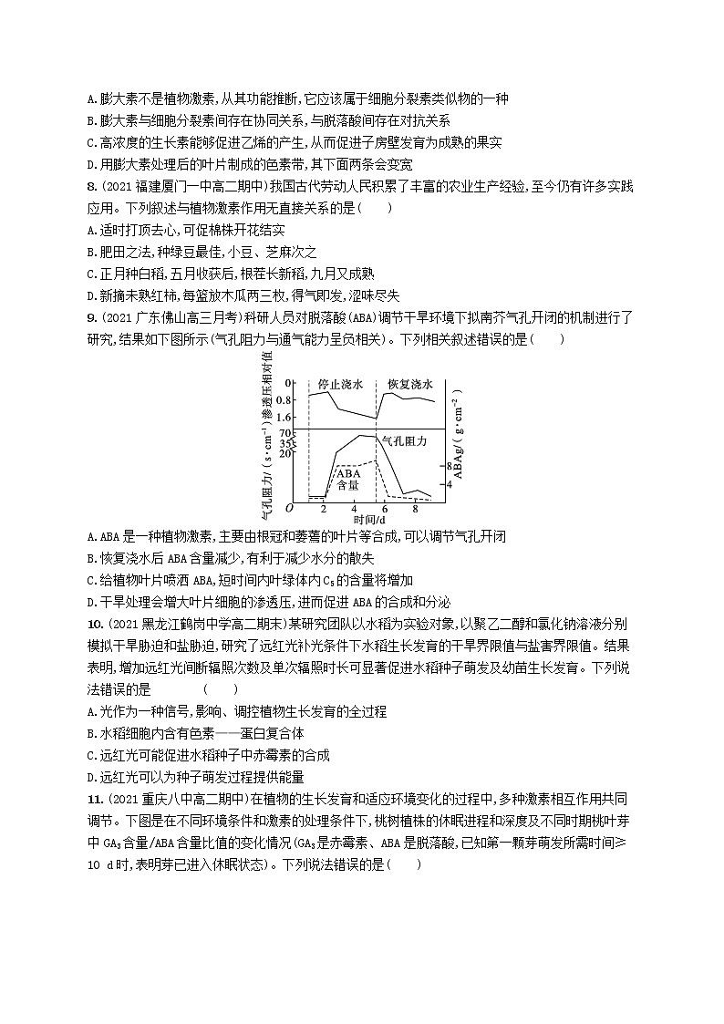2022_2023学年新教材高中生物第5章植物生命活动的调节章末测评卷新人教版选择性必修103