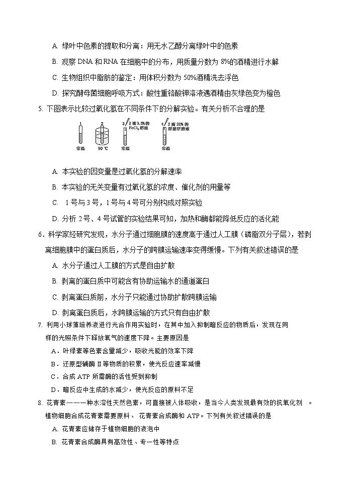 2022届吉林市高三下学期第二次调研考试生物含答案02