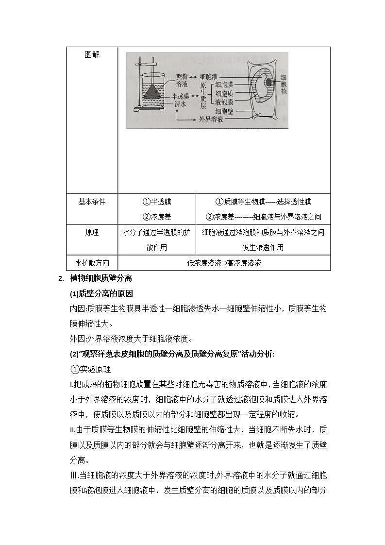 3.3+物质通过多种方式出入细胞+第1课时+被动转运+学案浙科版（2019）高中生物必修一02