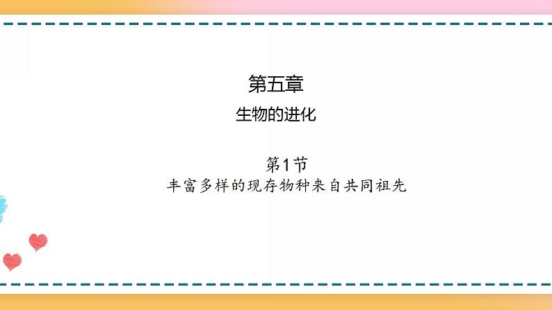 第五章 第一节 丰富多样的现存物种来自共同祖先-【名校同步】2021-2022学年高一生物精品课件（浙科版2019必修2）01