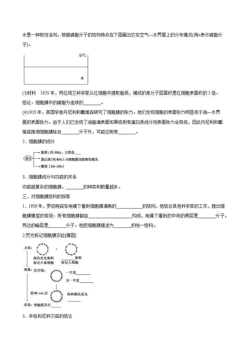 第1节细胞膜的结构和功能学案02