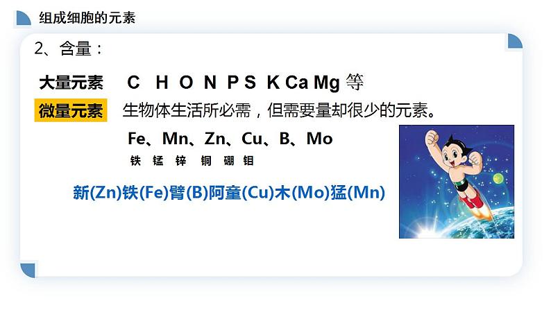 高中生物必修一 2.1细胞中的元素和化合物 课件-2021-2022学年高一上学期06