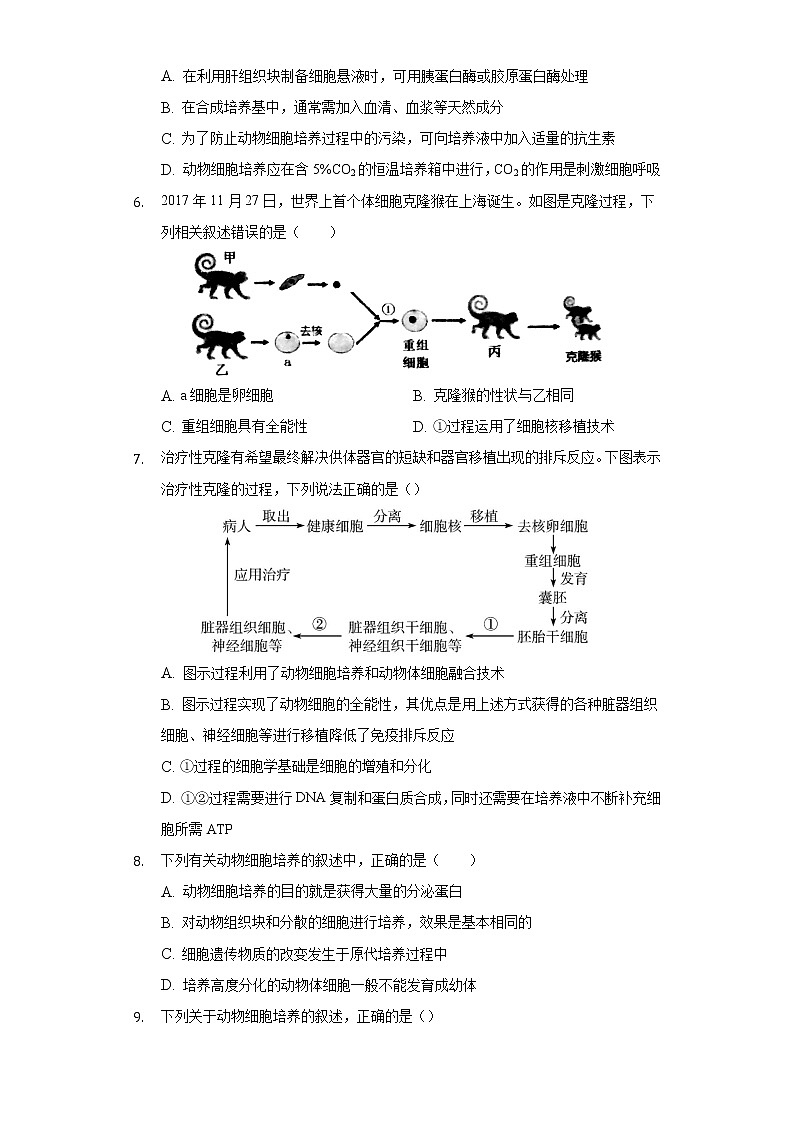 2.2.1 动物细胞培养高二生物（人教版2019选择性必修3） 课件+学案02