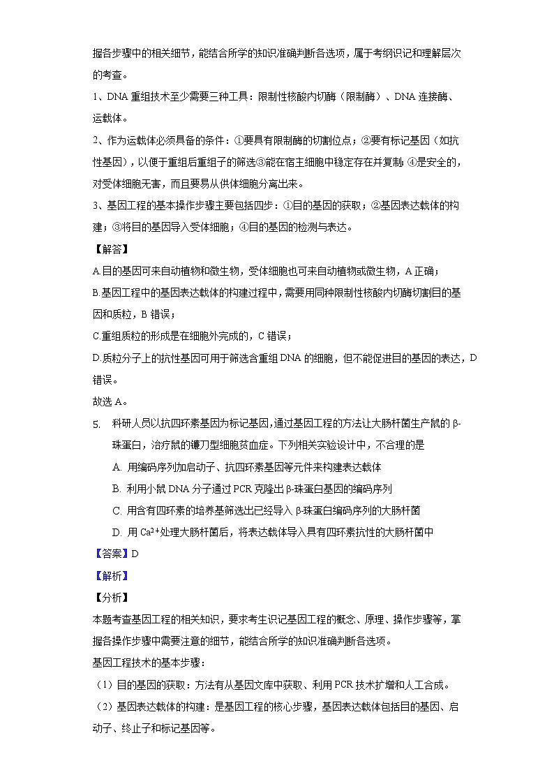 3.2 基因工程的基本操作程序高二生物（人教版2019选择性必修3） 课件+学案03