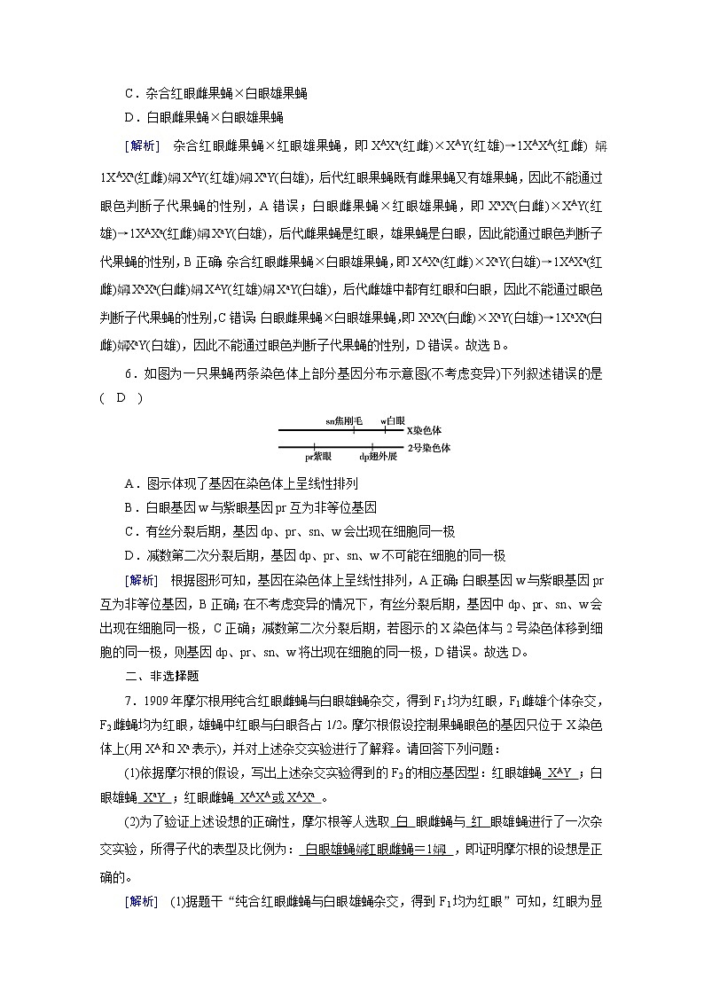 高中生物第二册 课堂作业.第2章 第2节 基因在染色体上03