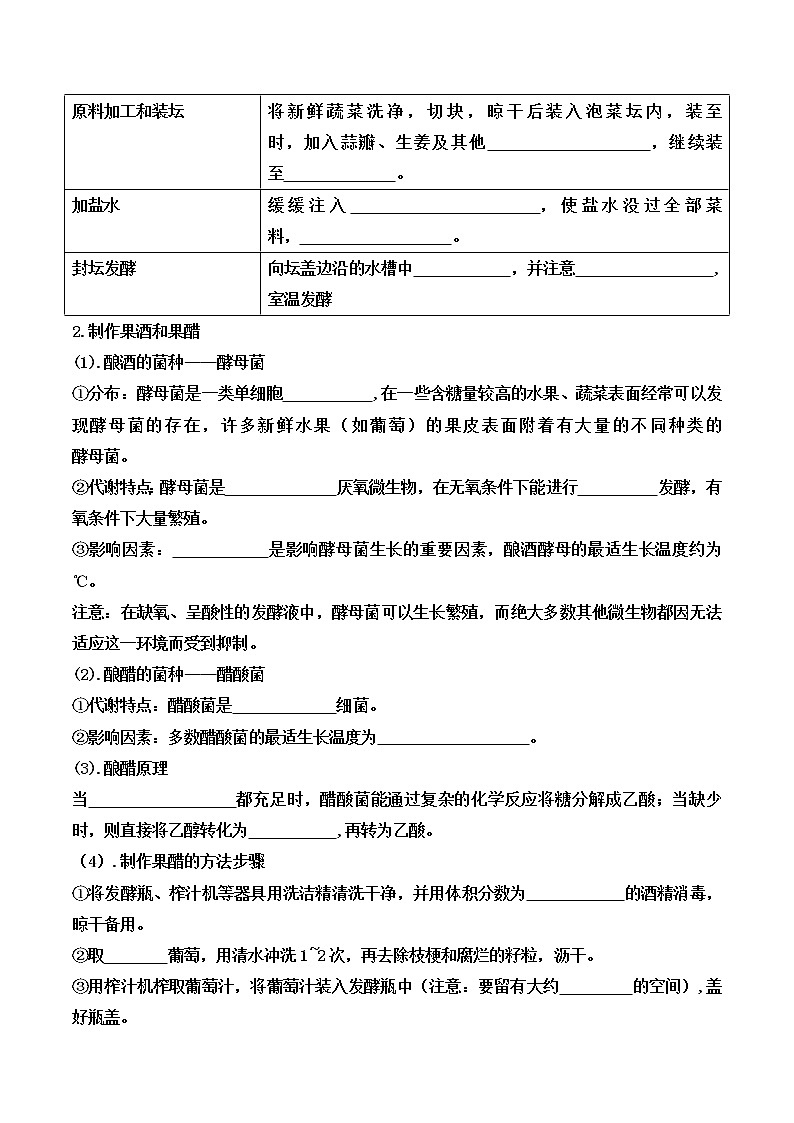 高中生物选择性必修三  1.1 传统发酵技术的应用（导学案）02