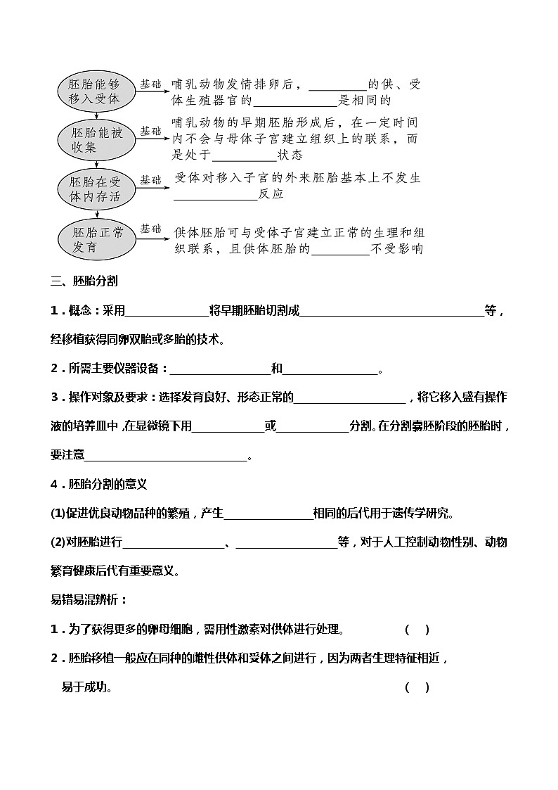 高中生物选择性必修三  2.3.2 胚胎工程技术及其应用（导学案）03