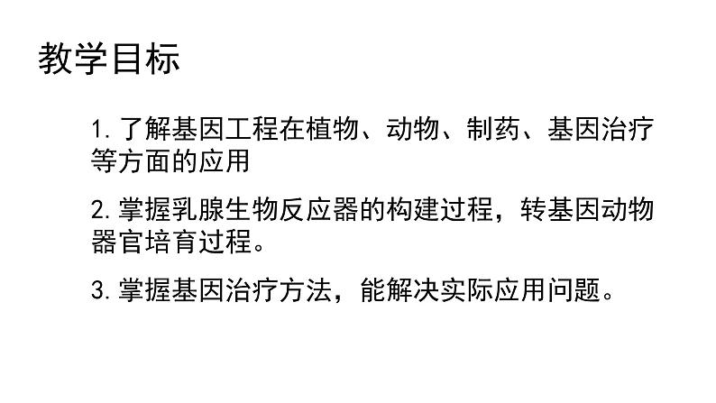 高中生物选择性必修三  3.3基因工程的应用 课件02