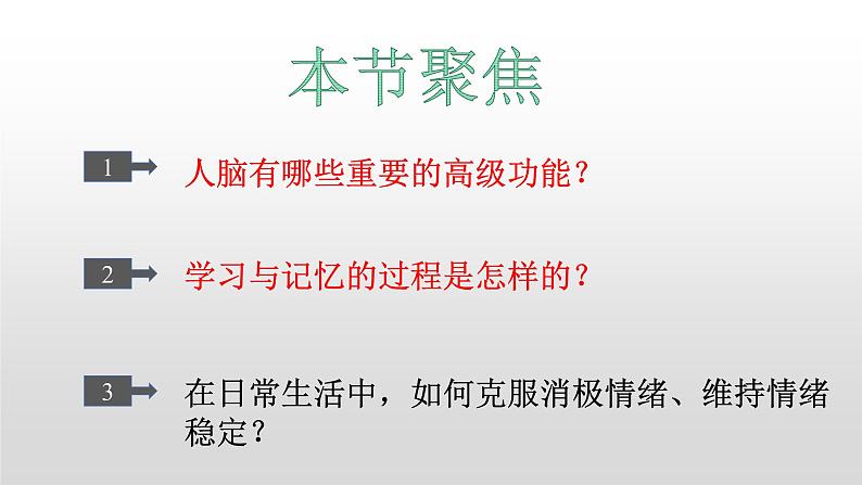 高中生物选择性必修一   2.5 人脑的高级功能  课件03