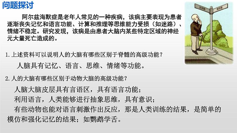 高中生物选择性必修一   2.5 人脑的高级功能  课件04