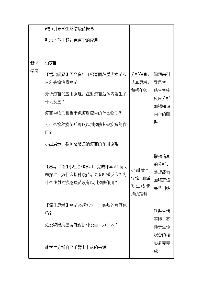 高中生物选择性必修一   4.4《免疫学的应用》教案02
