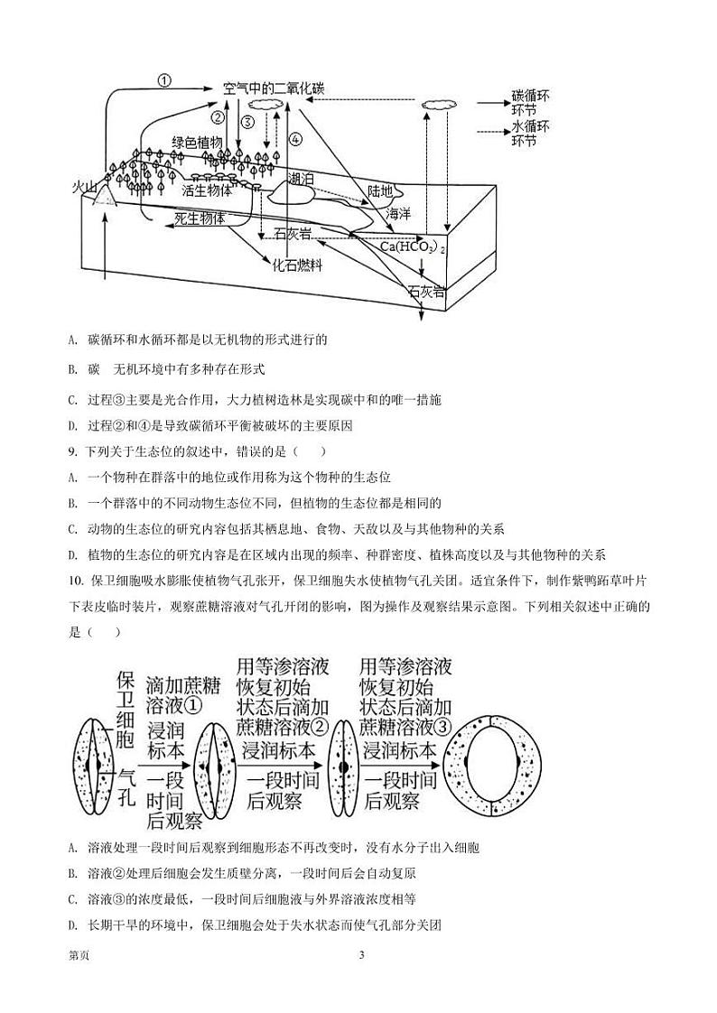 2023届湖南省九校联考高三（上）入学摸底考试生物试题（PDF版）03