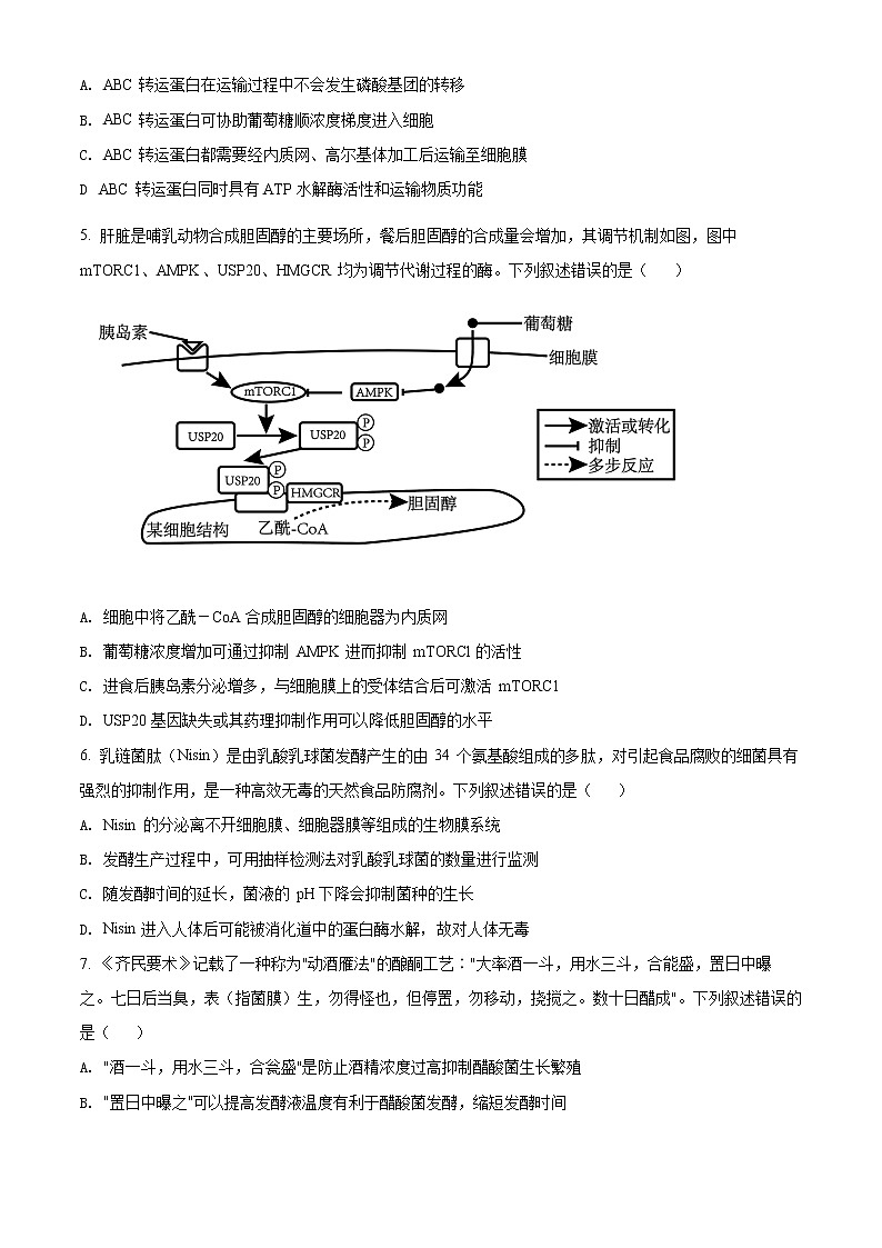 2022聊城高二下学期期末考试生物试题含解析02