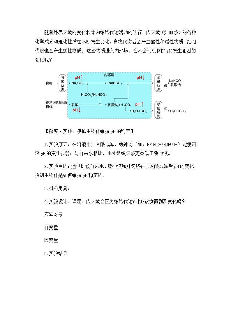 1.2内环境的稳态 课件+教案02
