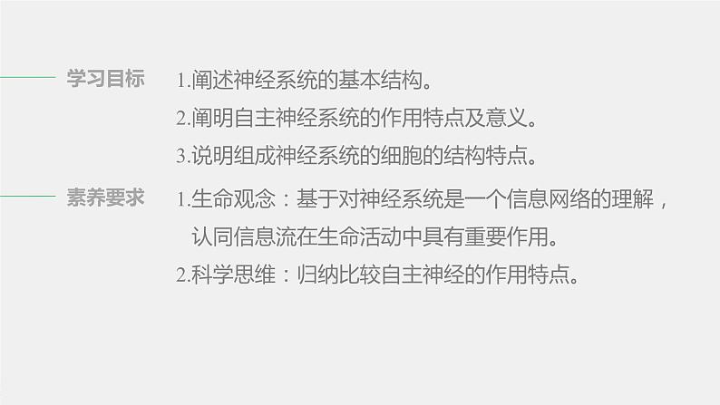 第一章人体稳态维持的生理基础  第一节　神经调节 第1课时 神经系统的组成（学案+课件）02