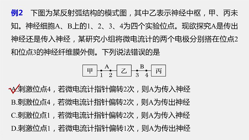 高中生物苏教版（2019）选择性必修1第一章 微专题一 动作电位的传导与传递相关实验分析题 （学案+课件）06