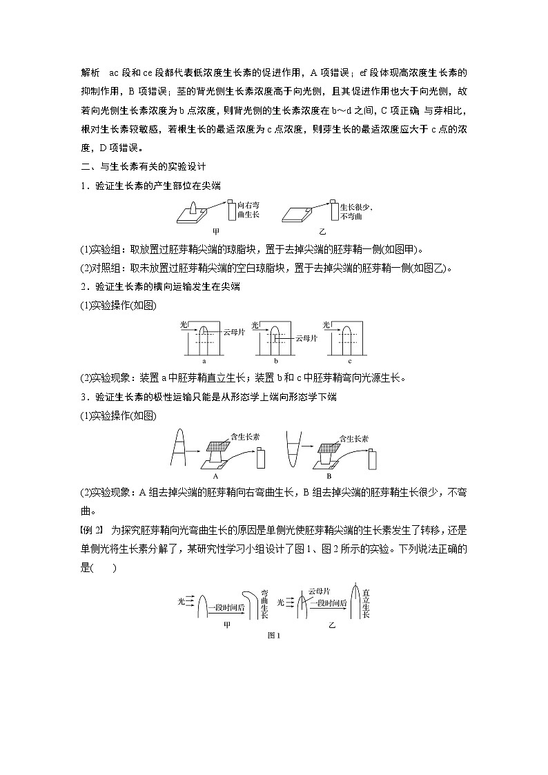 高中生物苏教版（2019）选择性必修一第四章 微专题四 生长素生理作用的相关曲线分析和实验设计（学案+课件）02