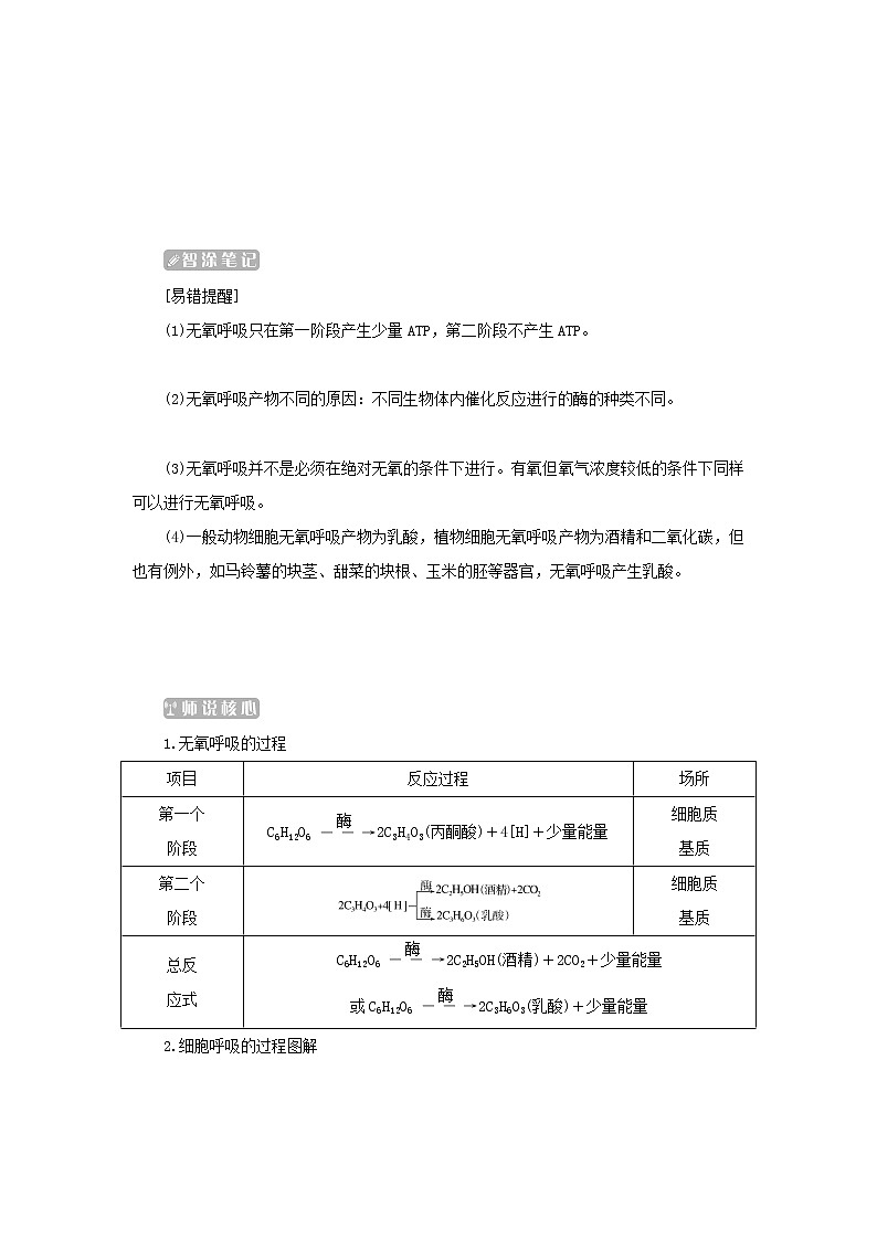 2022_2023学年新教材高中生物第5章细胞的能量供应和利用第3节细胞呼吸的原理和应用第2课时无氧呼吸及细胞呼吸原理的应用课堂互动探究案新人教版必修1第3页