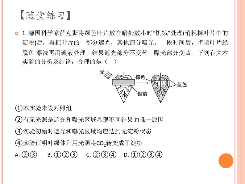 【2019人教版】必修1第5章第4节第2课时 光合作用与能量转化（2） 课件PPT06