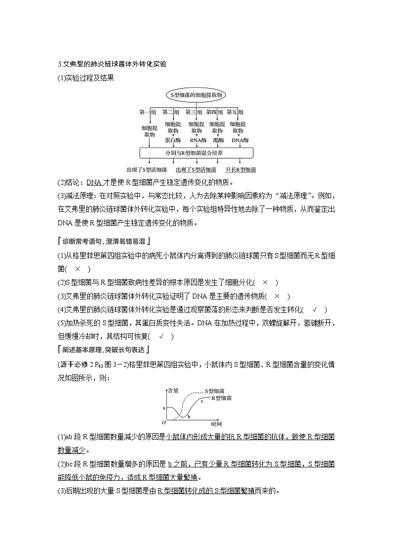 17 2022年高考生物一轮复习（新高考版2(鲁辽)适用） 第6单元 第17讲 DNA是主要的遗传物质 教案02