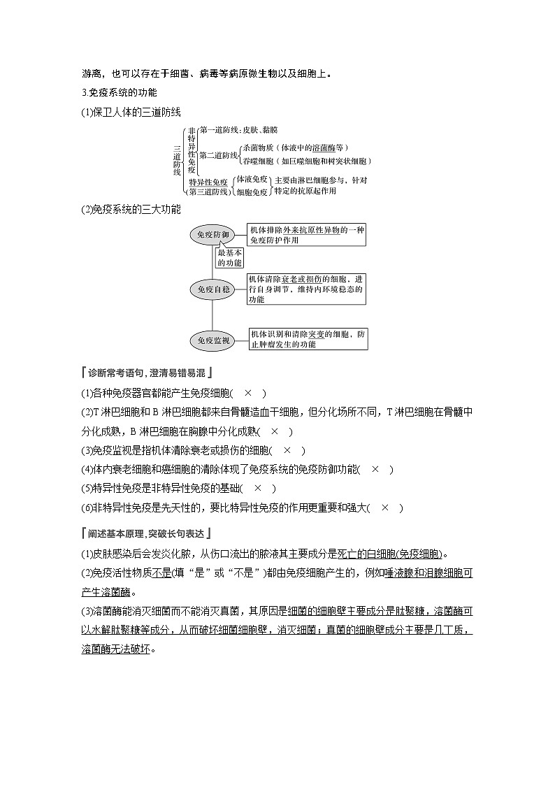 28 2022年高考生物一轮复习（新高考版2(鲁辽)适用） 第8单元 第28讲 免疫调节第2页