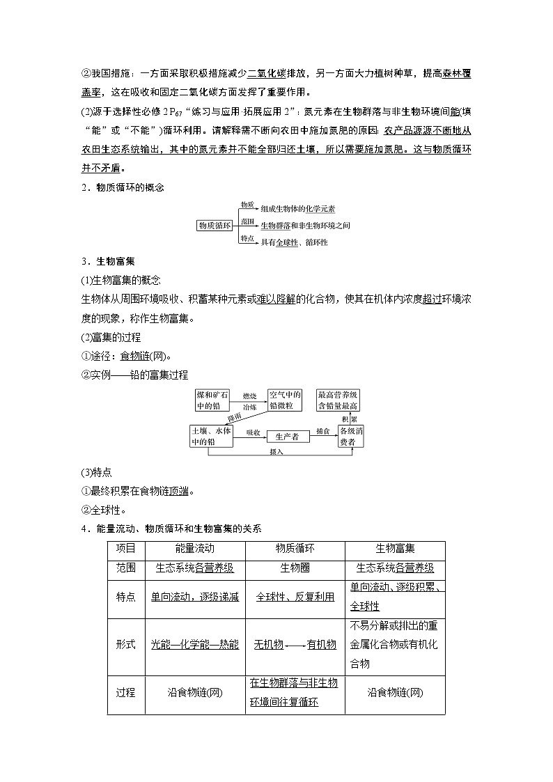 33 2022年高考生物一轮复习（新高考版2(鲁辽)适用） 第9单元 第33讲 生态系统的物质循环、信息传递及其稳定性第2页