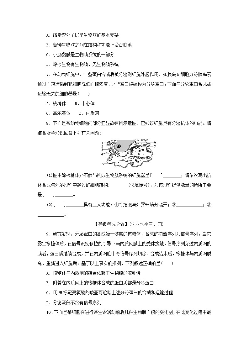 2022_2023学年新教材高中生物课后分层检测案10细胞器之间的分工合作Ⅱ新人教版必修102