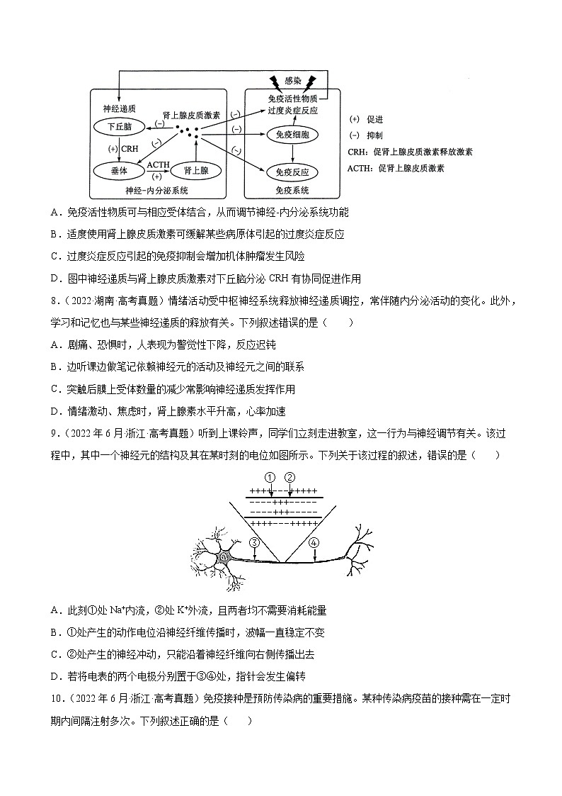 专题09 动物生命活动的调节-十年（2013-2022）高考生物真题分项汇编（全国通用）（原卷版）第3页