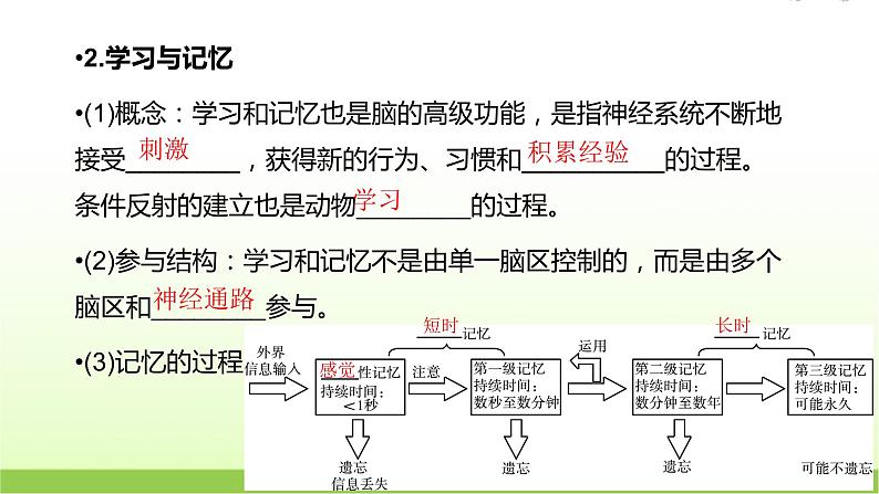 人教版高中生物选择性必修1第2章第5节人脑的高级功能课件第8页