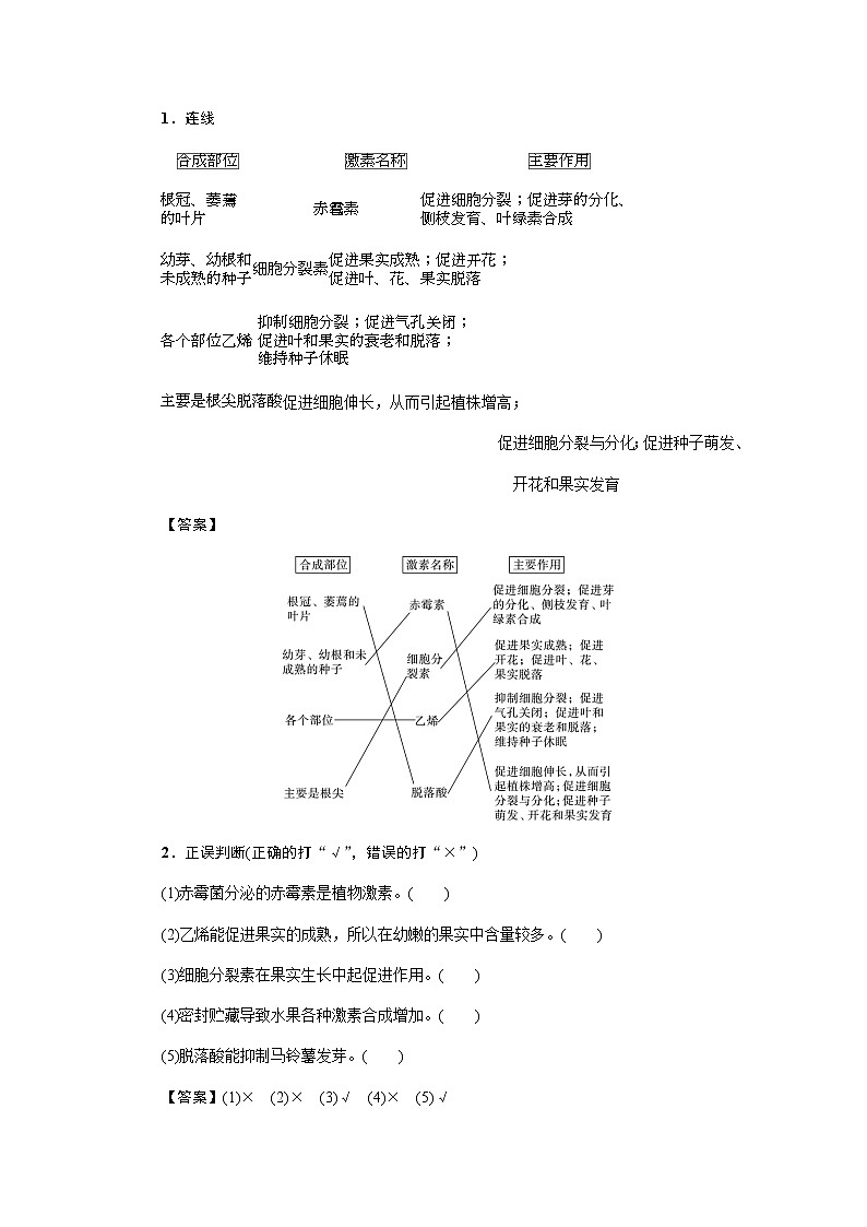 人教版高中生物选择性必修1第5章第2节其他植物激素学案第2页