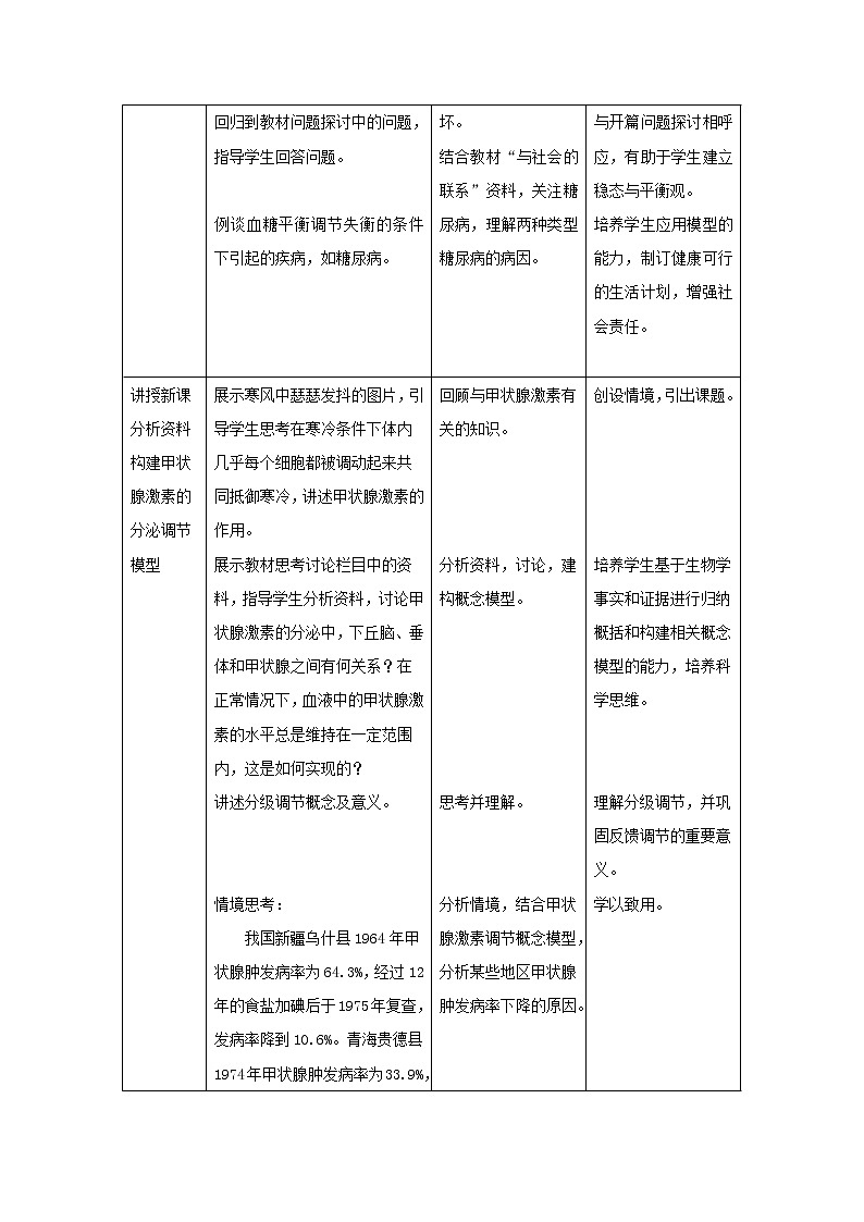 3.2激素调节的过程教案 高二上学期生物人教版（2019）选择性必修一第3页
