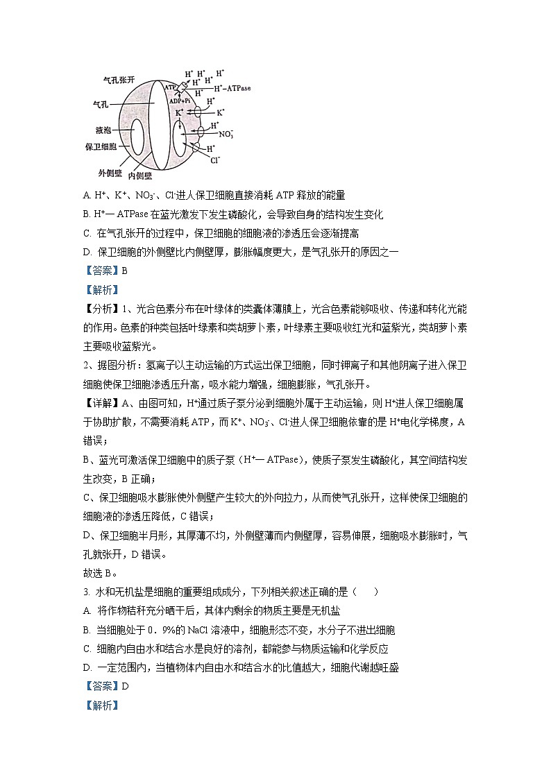 2021-2022学年湖南省浏阳市高二下学期期末生物试题含解析02