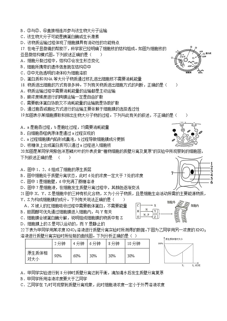 2021-2022学年四川省成都外国语学校高二下学期6月月考生物试题含答案03