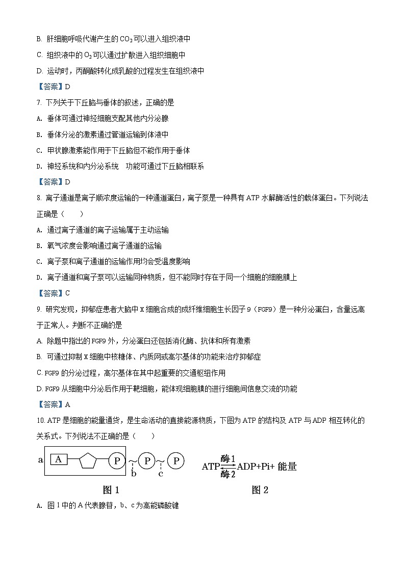 浙江省嘉兴市第五高级中学2021-2022学年高二10月月考生物试题含答案第2页