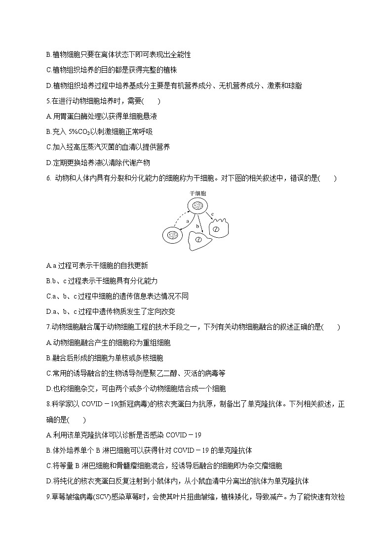 第二单元 细胞工程（基础过关） 高二生物单元测试定心卷（人教版2019选择性必修3）02