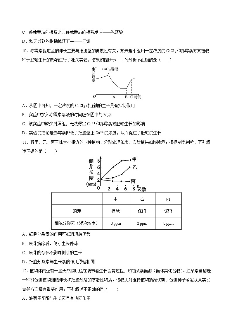 5.2+其他植物激素-2022-2023学年高二上学期课时同步练（2019人教版选择性必修1）03