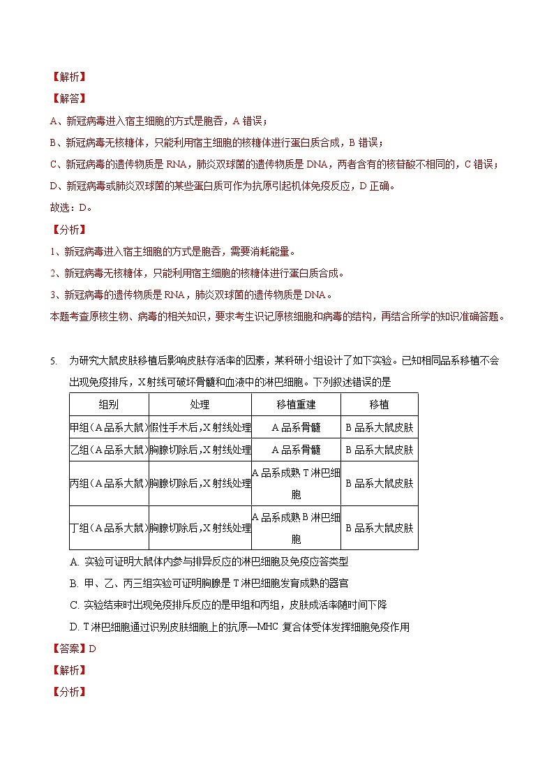 第4章 章末检测-2022-2023学年高二生物课后培优练（人教版选择性必修1）03