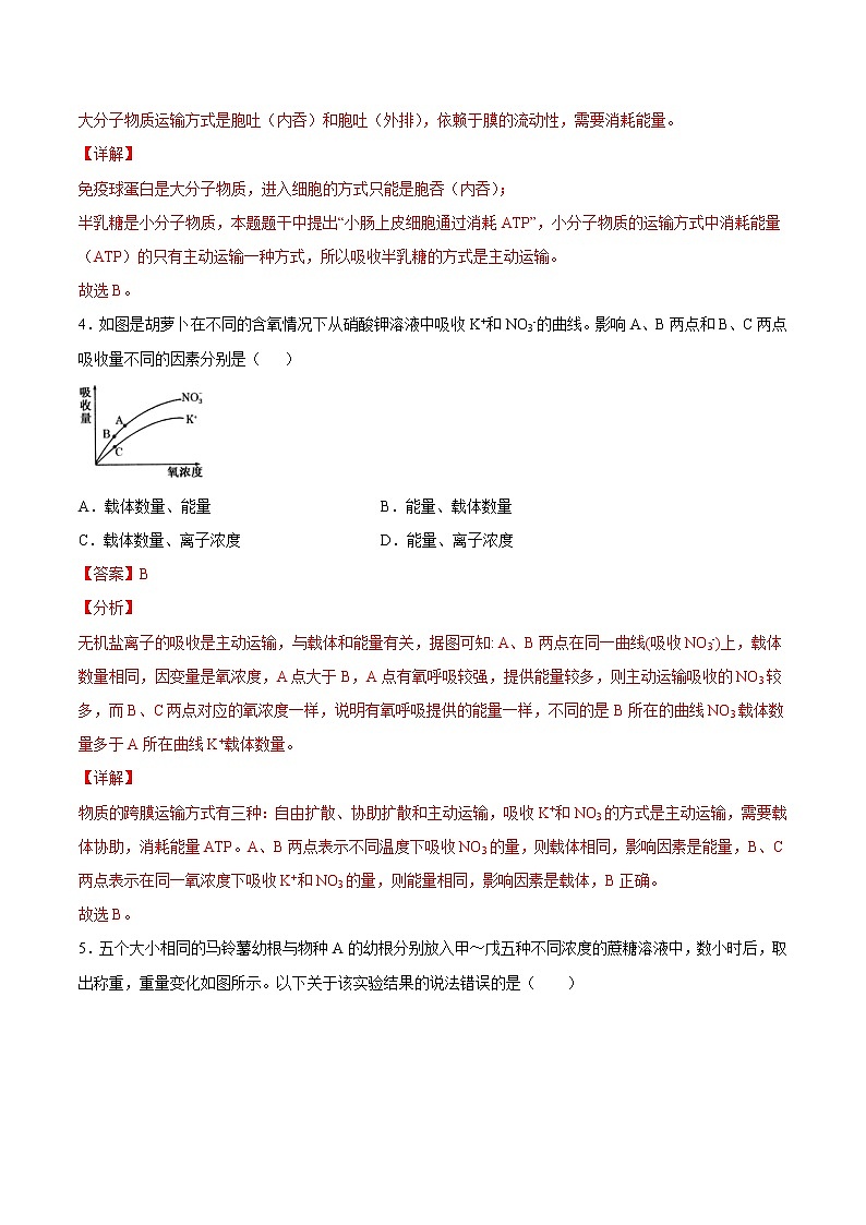 第四章  章末测试-高一生物课后培优练（人教版2019必修1）03