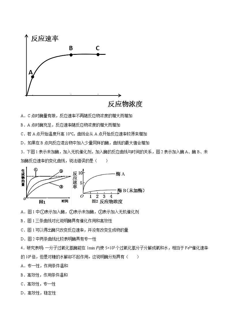 5.1  降低化学反应活化能的酶-高一生物课后培优练（人教版2019必修1）02