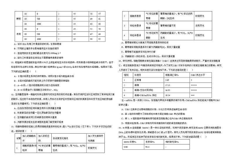 广东省广州市2022届高三二模生物试卷解析版02